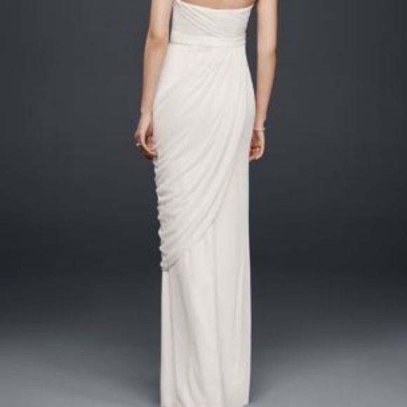 Sheath Wedding Dress with Beading and Side Drape - Picture 2 of 4